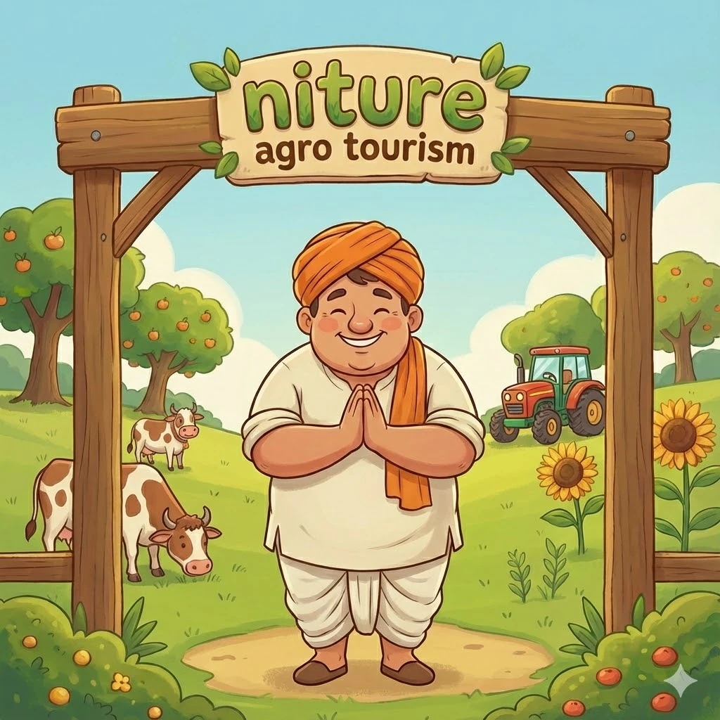 Farmer welcoming guests